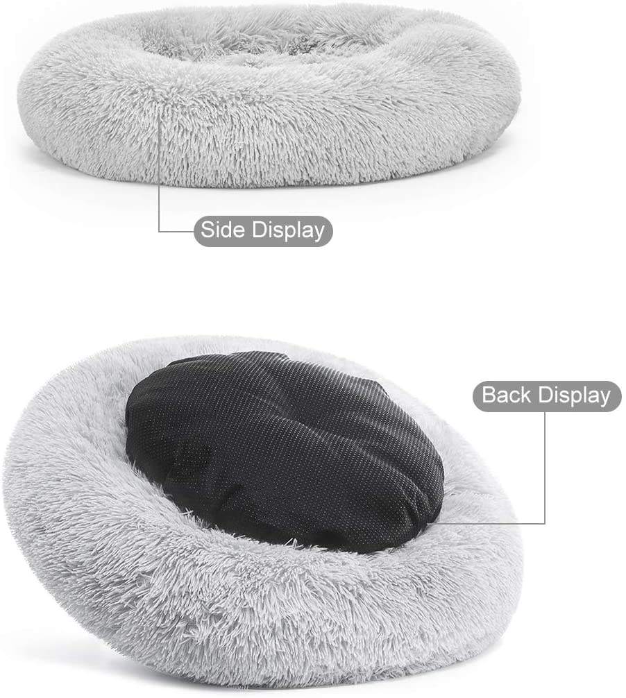 Plush Pet Bed W/Faux Fur, Multiple Colors/Sizes, & Machine Washable