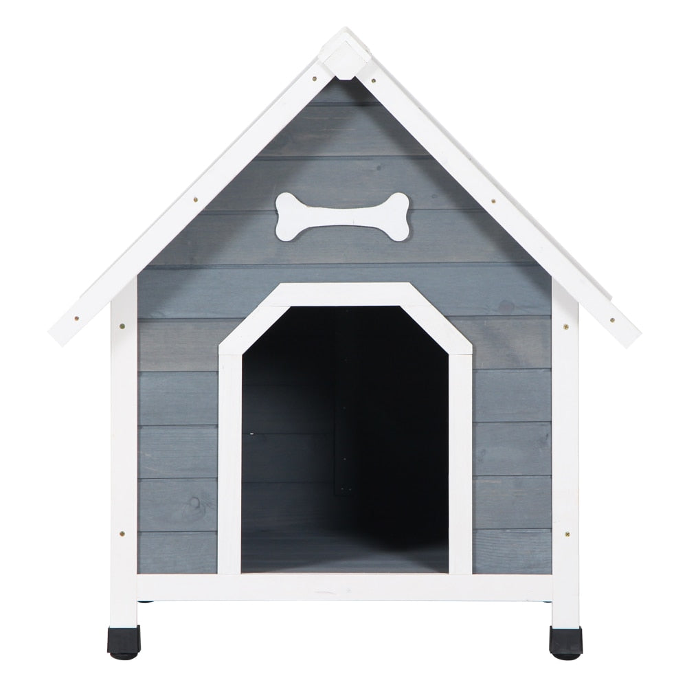 Indoor/Outdoor Weatherproof Wood Dog House W/Adjustable Feet - mypreciousfurbabies