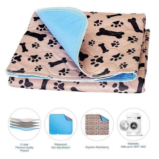 Pet Waterproof Reusable Mat for Pet Bed & Training, Machine Washable