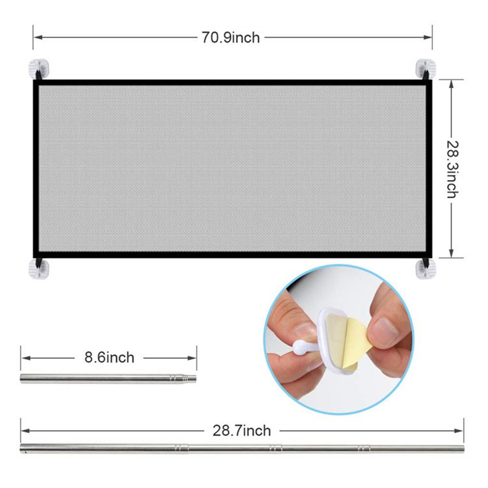 See-Through Woven Fabric Mesh Dog Gate/Fence, Easy Install (No Nails, Screws, Damage)