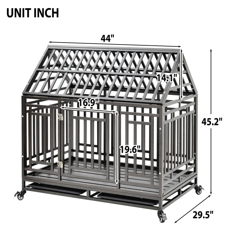 Dog HD Metal Crate Indoor/Outdoor and Rollable - mypreciousfurbabies