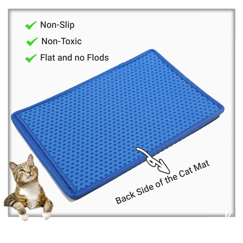 Cat Litter Mat, Non-slip, Water & Urine proof, Easy to Clean & Washable - mypreciousfurbabies