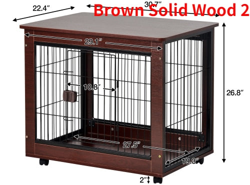 Pet/Dog End Table Crate, Wood Frame w/Wire Panels, Moveable, Assy. Required