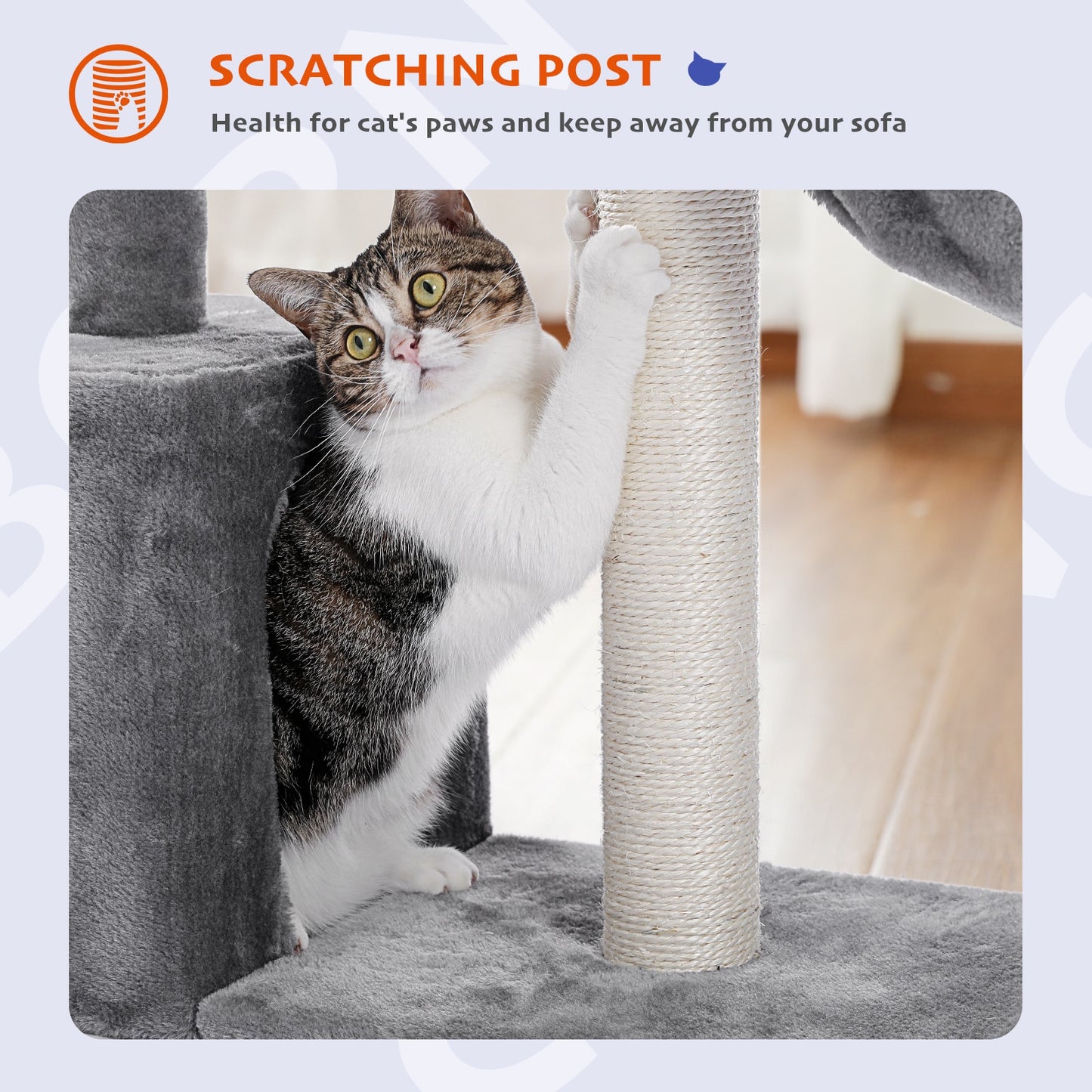 Small Cat Tower w/Sisal Covered Scratching Post, Portable