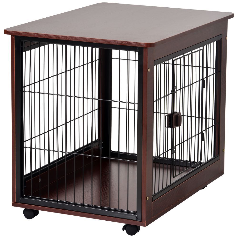 Pet/Dog End Table Crates, Wood Frames w/Wire Panels, Lockable, Moveable, Assy. Required