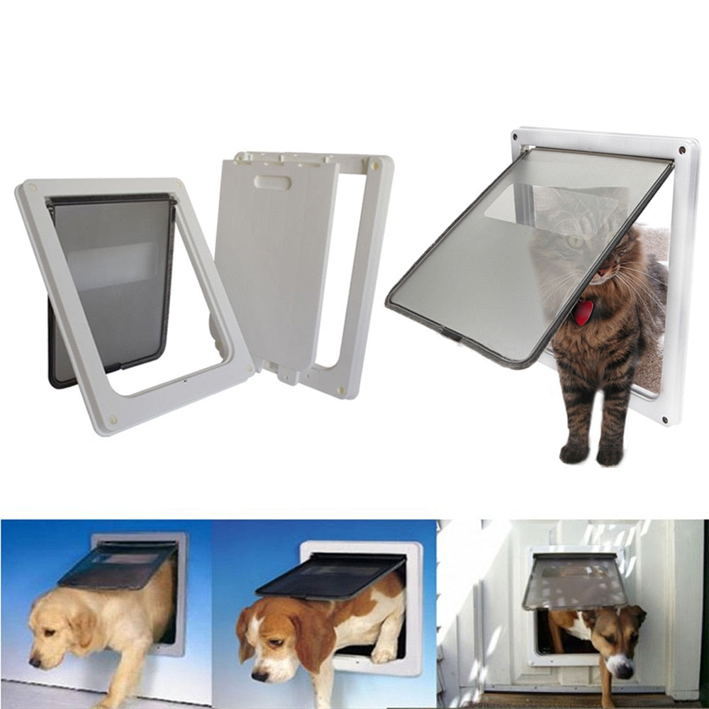 Large Pet Door, 4 Way Magnetic Lockable Flap w/Telescoping Frame/Flap