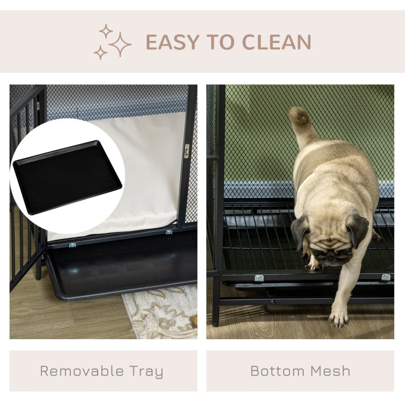 Dog Crate/Furniture In One, Washable Cushion, & Removable Tray - mypreciousfurbabies