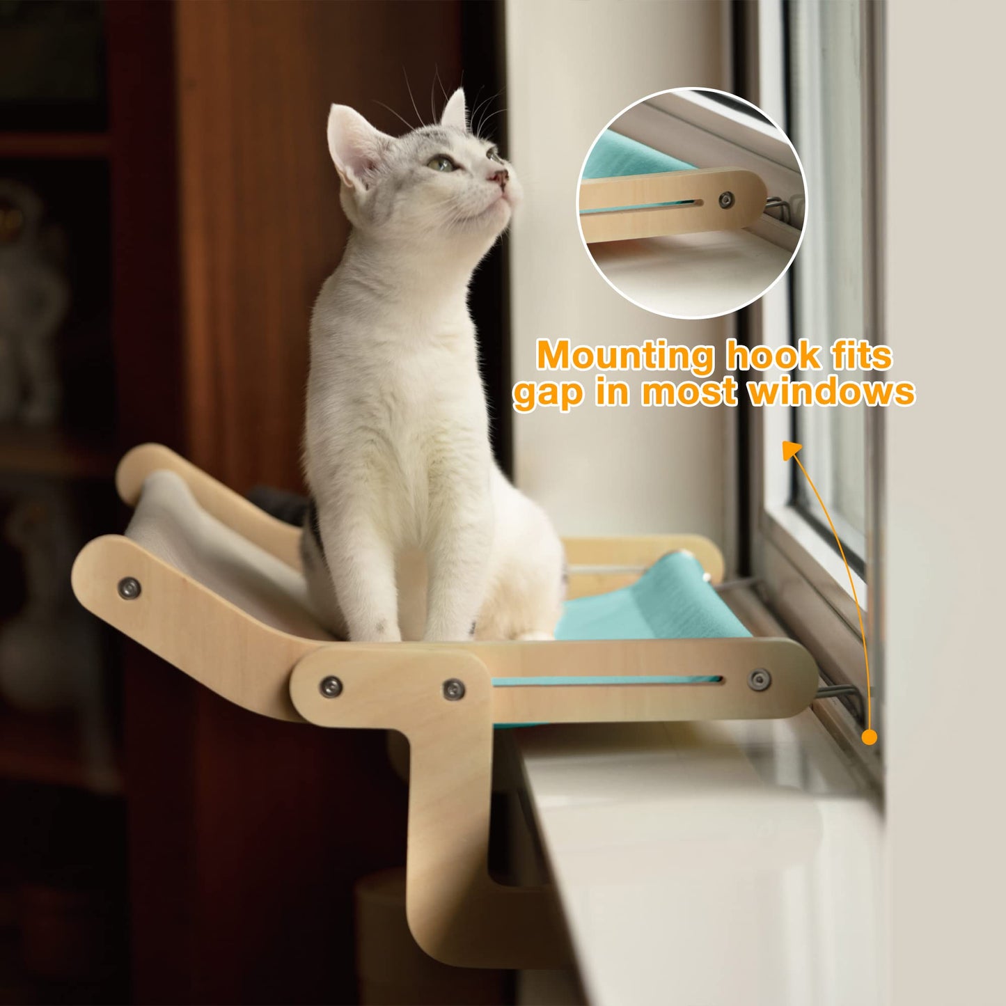 Cat Sturdy & Adjustable Window Perch/Hammock 40 Lbs. Capacity