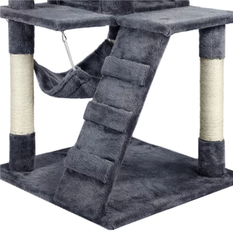 Cat Tower w/Sisal Covered Scratching Post, Hamock, Pet Friendly Materials - mypreciousfurbabies