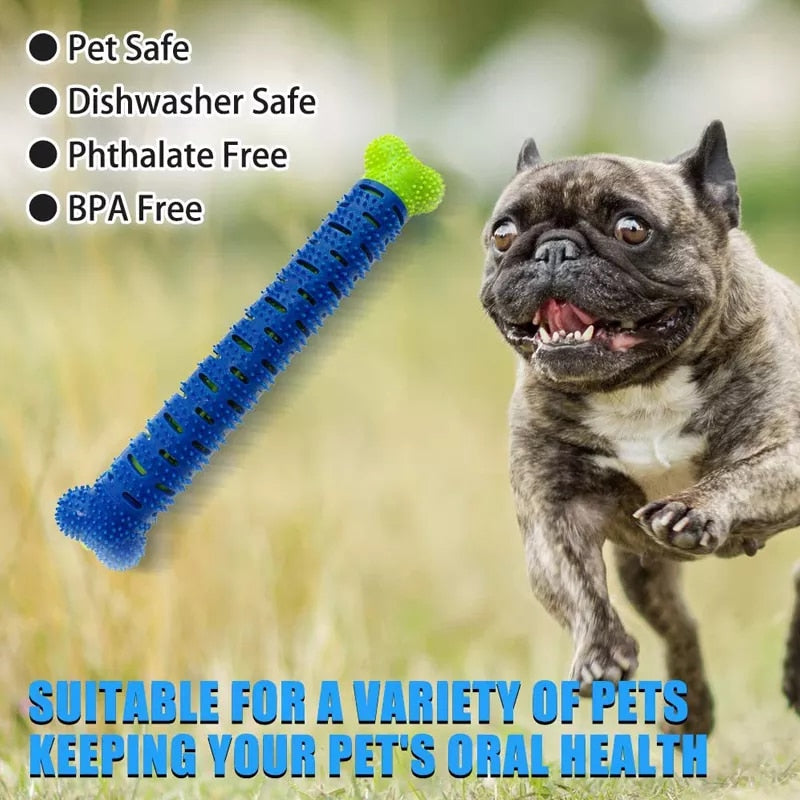 Dog Rubber Toy/Chew Stick, Teeth Cleaning, Dishwasher Safe, BPA Free - mypreciousfurbabies