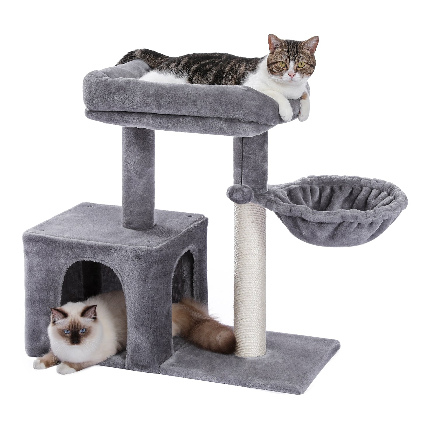 Small Cat Tower w/Sisal Covered Scratching Post, Portable