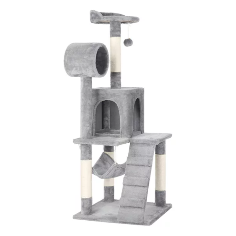 Cat Tower w/Sisal Covered Scratching Post, Hamock, Pet Friendly Materials - mypreciousfurbabies