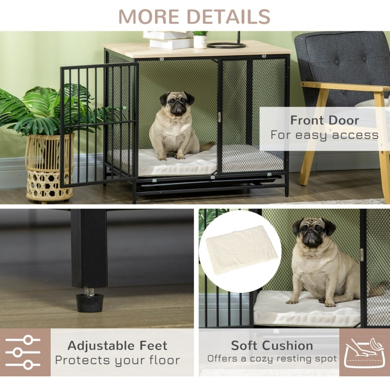 Dog Crate/Furniture In One, Washable Cushion, & Removable Tray - mypreciousfurbabies