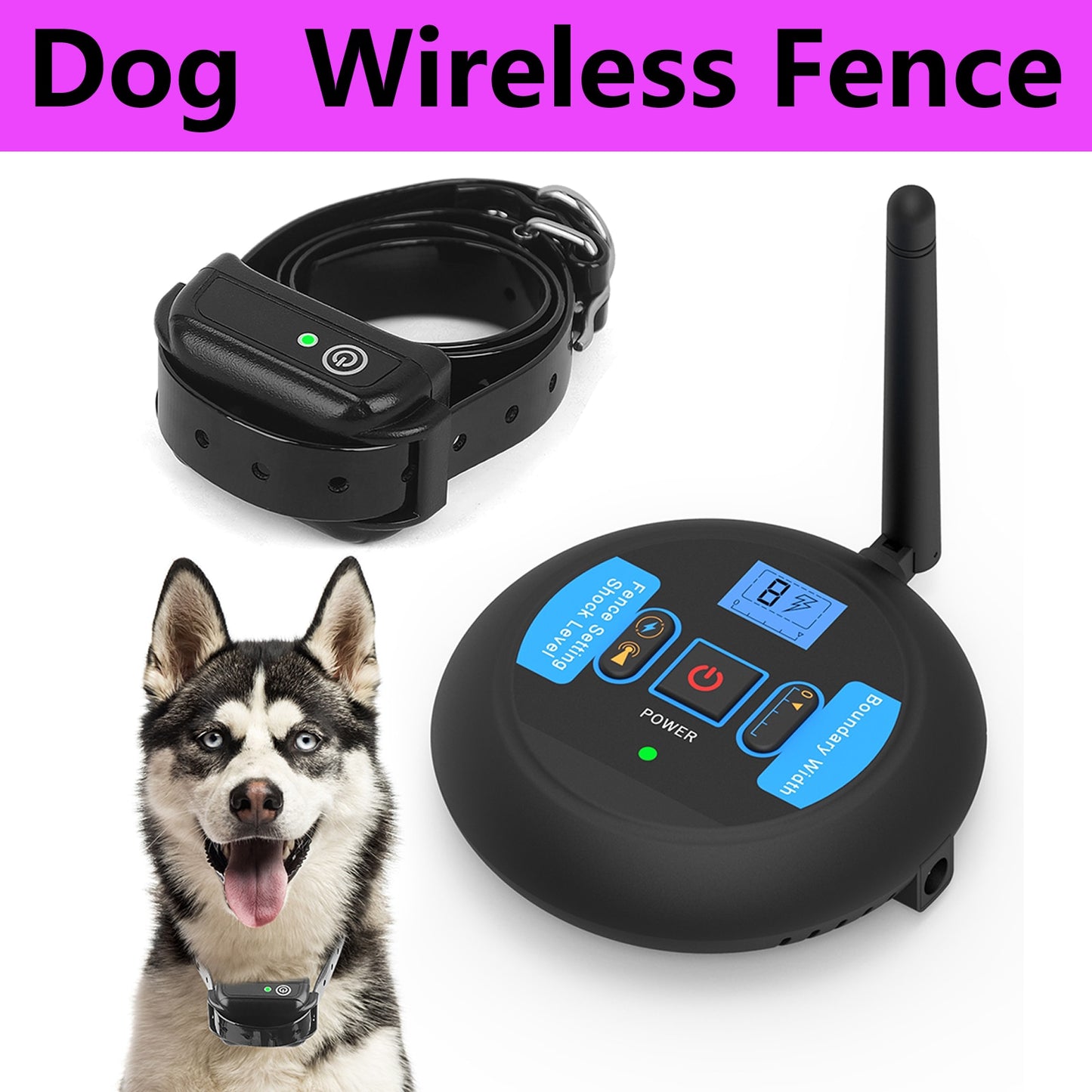 Wireless Electric Dog Fence & Training Collar System, Rechargeable, Waterproof