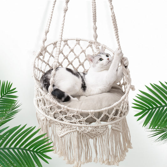 Handwoven Cat Window Hammock Perch Bed Indoor/Outdoor