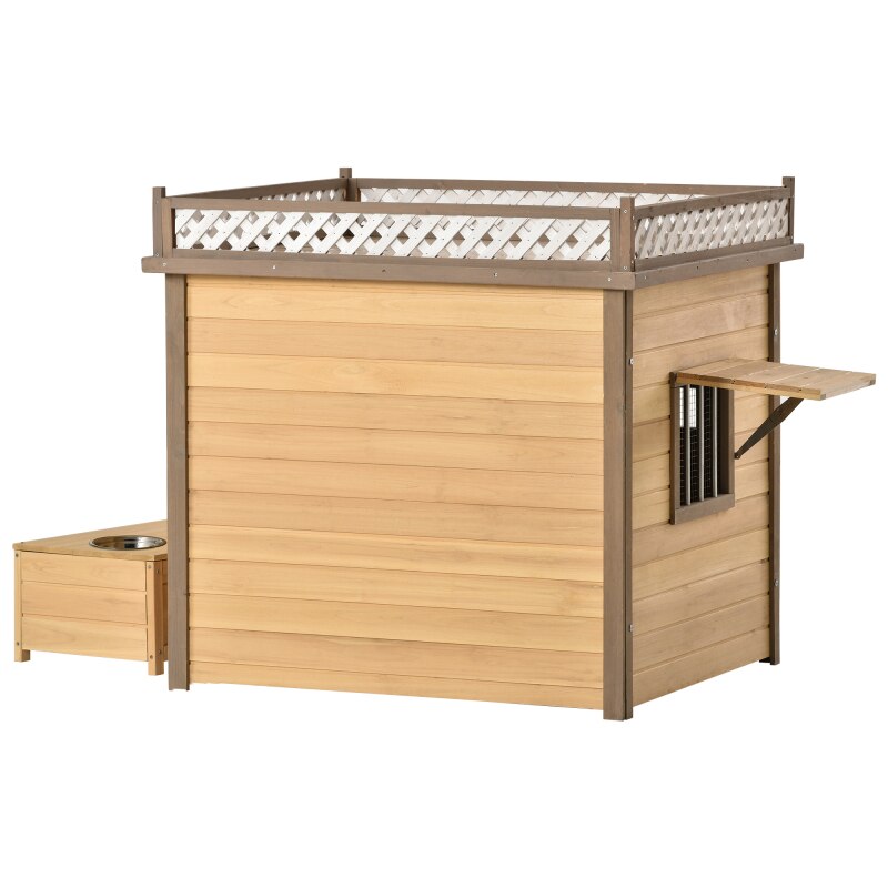 Cute Dog House / Crate, Indoor / Outdoor, Wood & Steel - mypreciousfurbabies