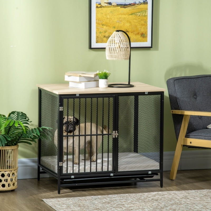 Dog Crate/Furniture In One, Washable Cushion, & Removable Tray - mypreciousfurbabies