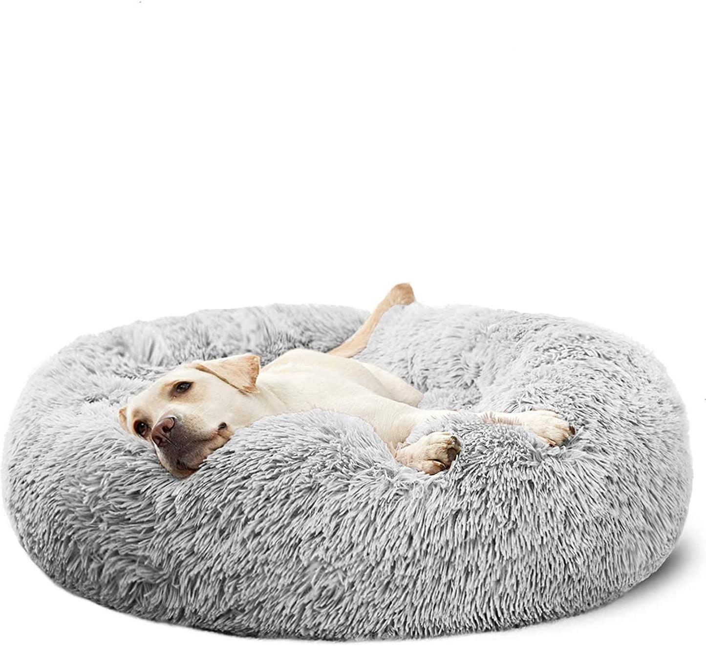 Plush Pet Bed W/Faux Fur, Multiple Colors/Sizes, & Machine Washable