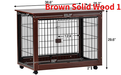 Pet/Dog End Table Crate, Wood Frame w/Wire Panels, Moveable, Assy. Required