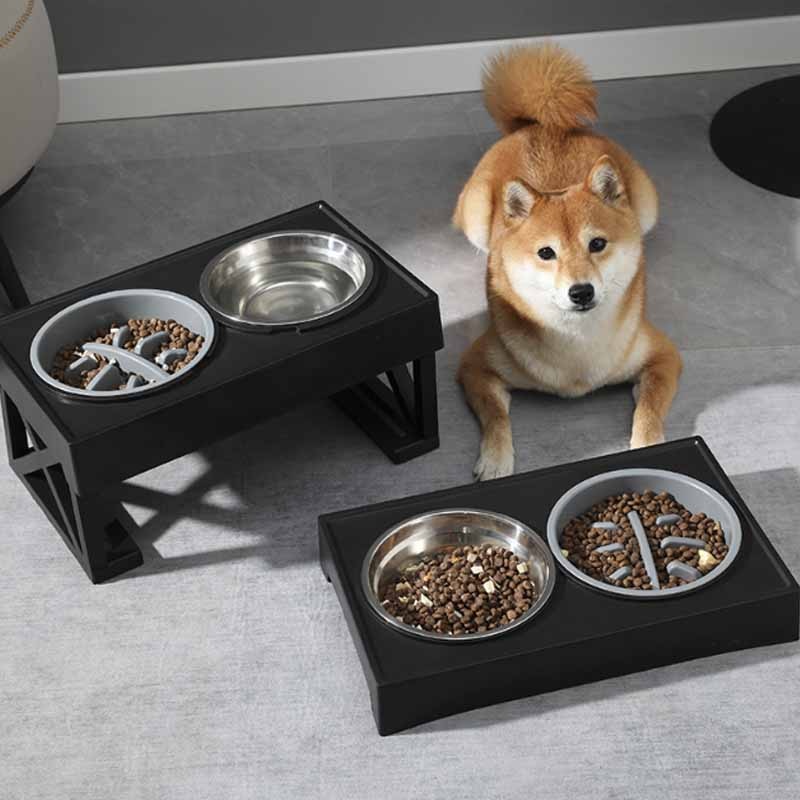 Adjustable Height Pet Feeding Stand w/Bowls - mypreciousfurbabies