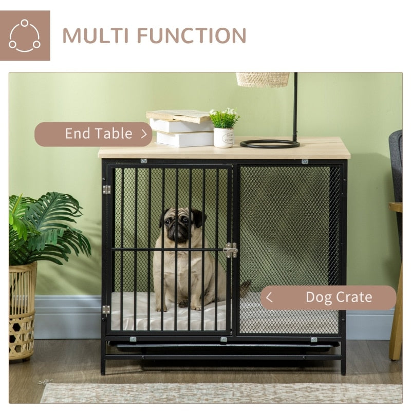 Dog Crate/Furniture In One, Washable Cushion, & Removable Tray - mypreciousfurbabies