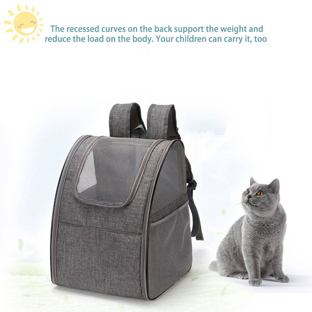 Backpack Pet Carrier, Very Breathable and Provide Great Viewing, Adj. Straps Reduce Shoulder/Back Stress