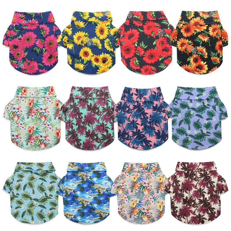 Bright Hawaii & Floral Shirts for Small Dogs & Puppies