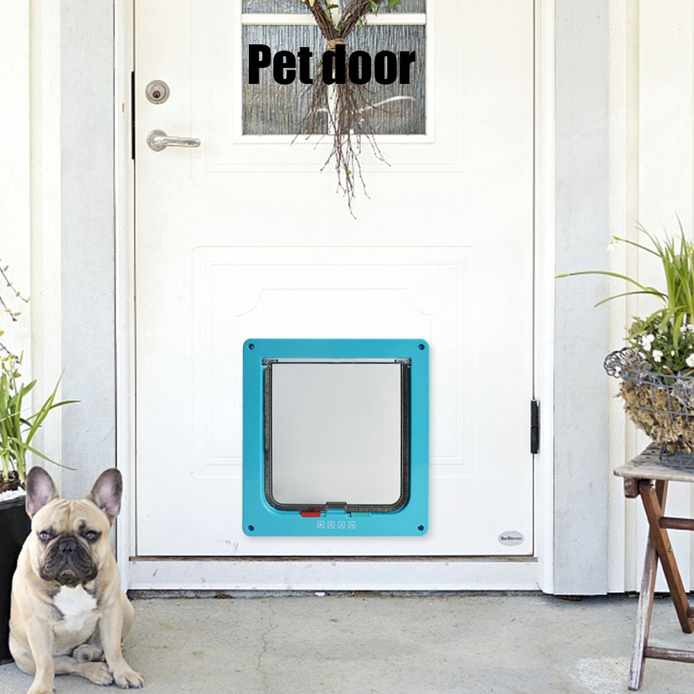 Pet Door ABS Plastic W/4 Way Security Lock Flap