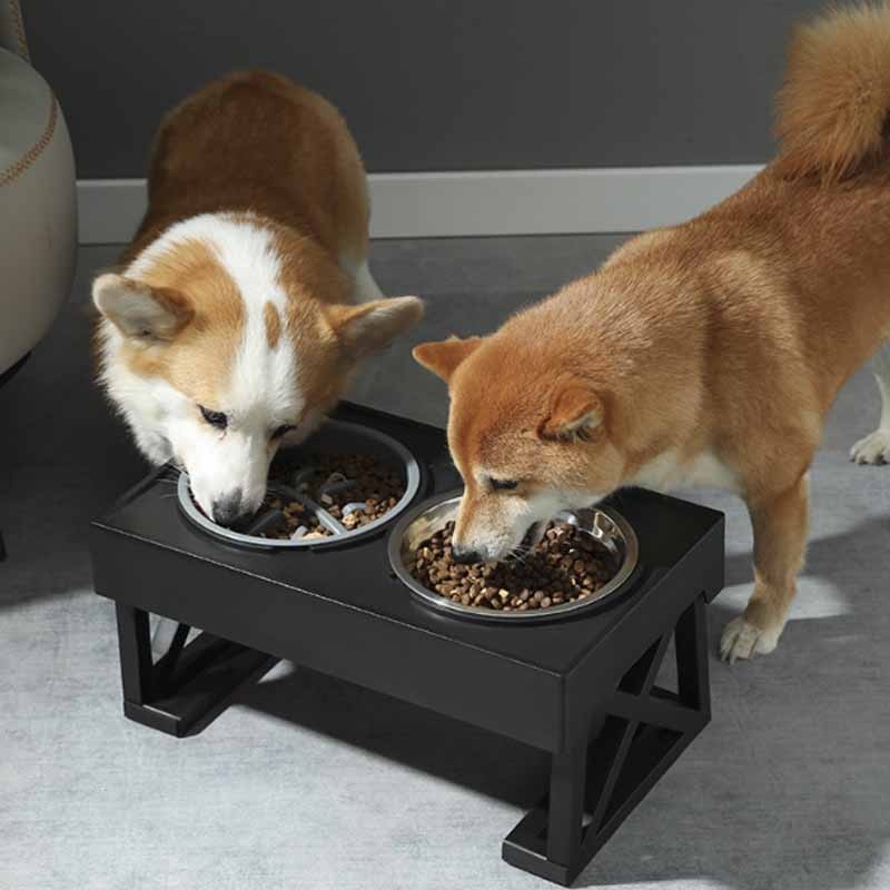 Adjustable Height Pet Feeding Stand w/Bowls - mypreciousfurbabies