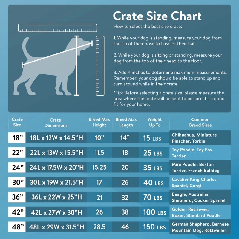 Dog HD Metal Crate, Folding W/Double Doors & Removable Tray - mypreciousfurbabies