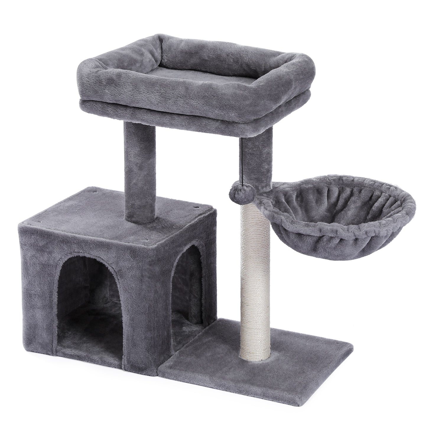 Small Cat Tower w/Sisal Covered Scratching Post, Portable