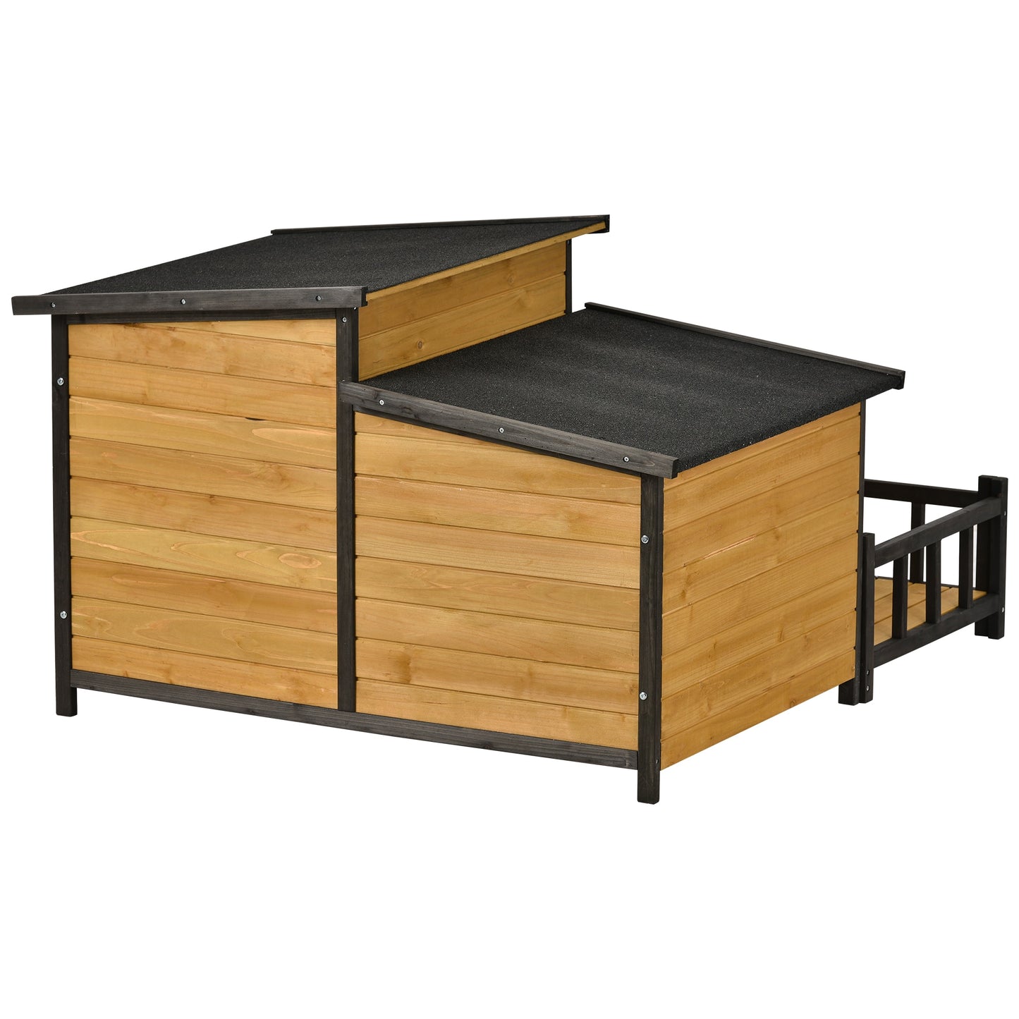 Modern Dog House, Fir Wood Construction & Asphalt Roof - mypreciousfurbabies