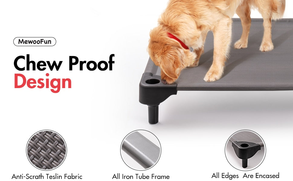 LG Indoor/Outdoor Elevated Dog Bed, Easy Clean, & Chew Proof - mypreciousfurbabies