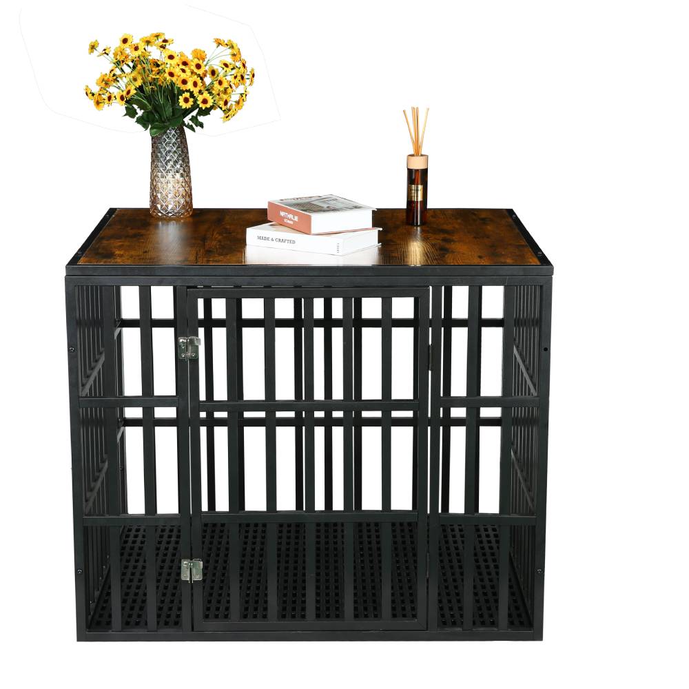 Modern Pet Crate w/Faux Top & 20ga. Steel Tubing, Powder Coated - mypreciousfurbabies