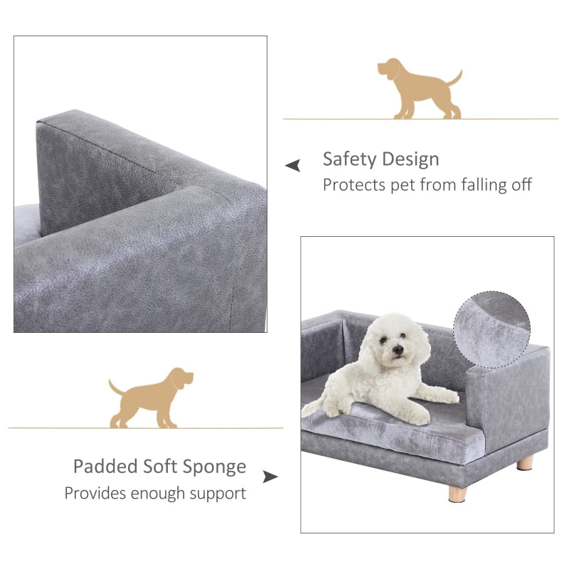 Pet/Dog Sofa Bed, Wood Frame, Easy Clean, for Small Pet Up To 22 Lbs.