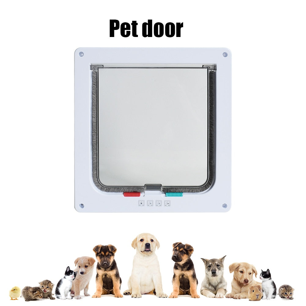 Pet Door ABS Plastic W/4 Way Security Lock Flap