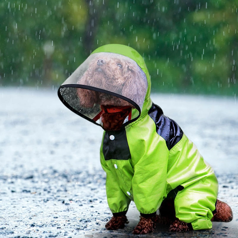 Dog Raincoat / Jumpsuit, Keeps Your Dog Dry and Warm