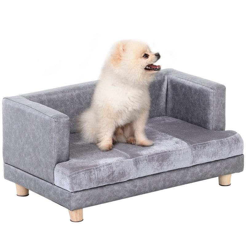 Pet/Dog Sofa Bed, Wood Frame, Easy Clean, for Small Pet Up To 22 Lbs.