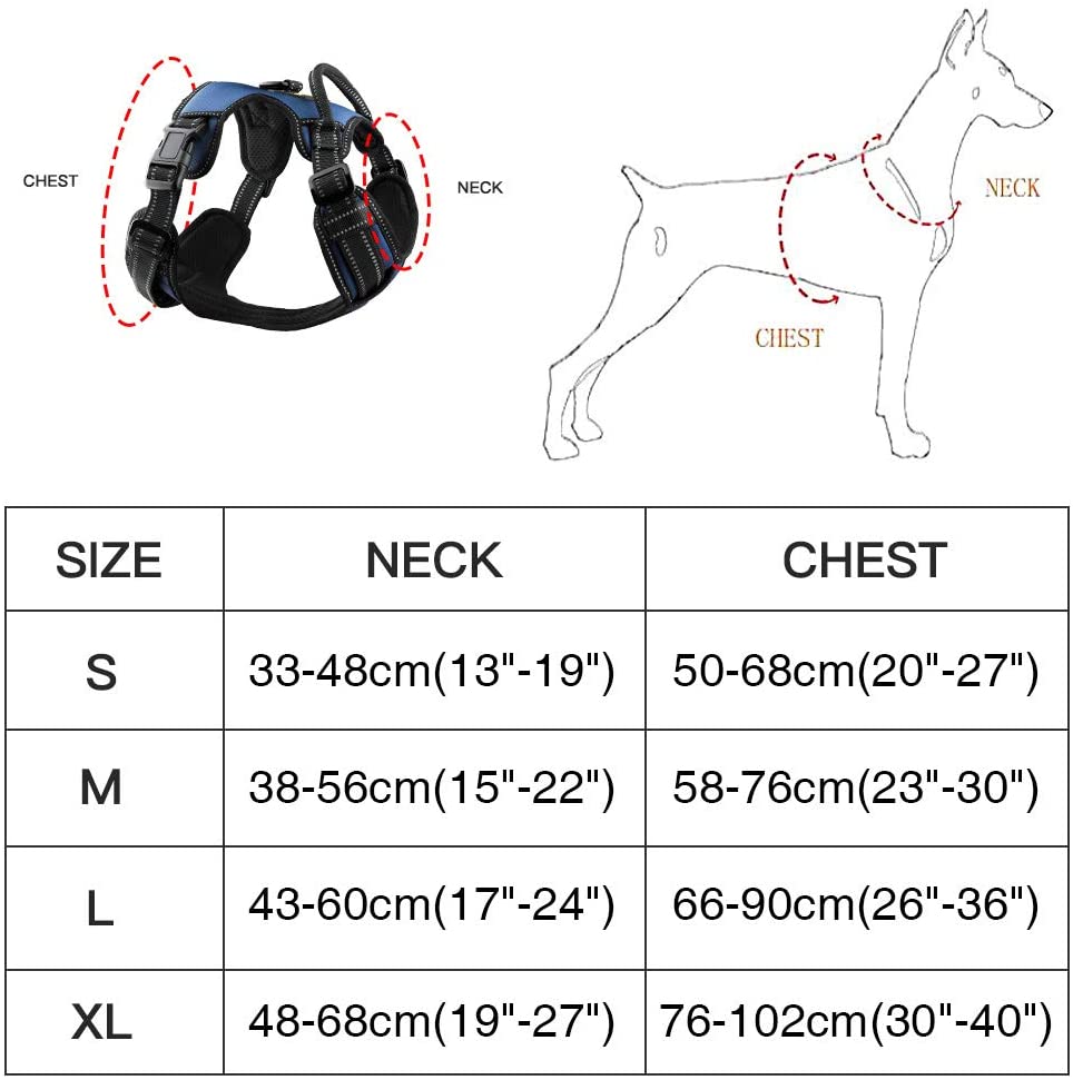 Pet Vest Harness, Soft Breathable, 4 Adj. Points, 4 Harnesses & Sizes, 3 Leashes