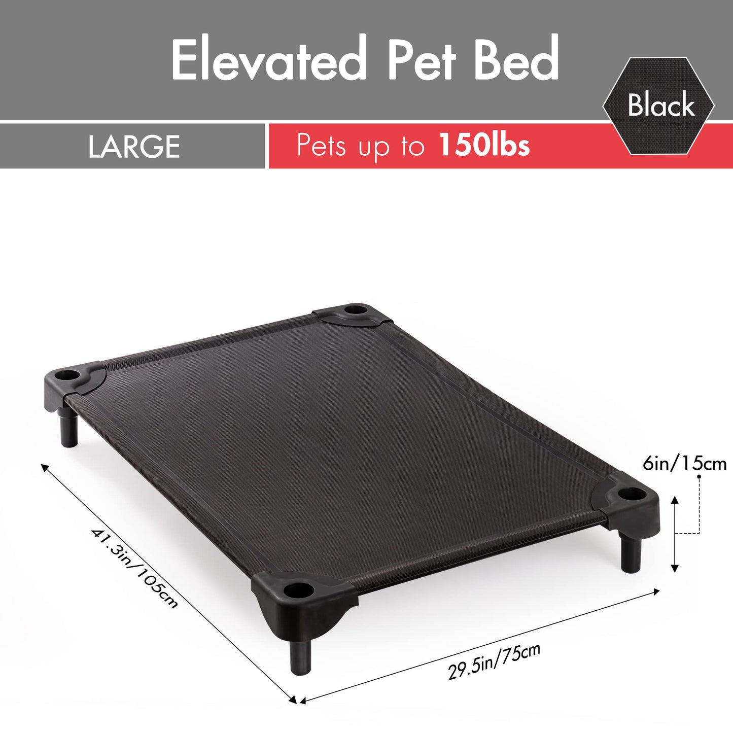 LG Indoor/Outdoor Elevated Dog Bed, Easy Clean, & Chew Proof - mypreciousfurbabies