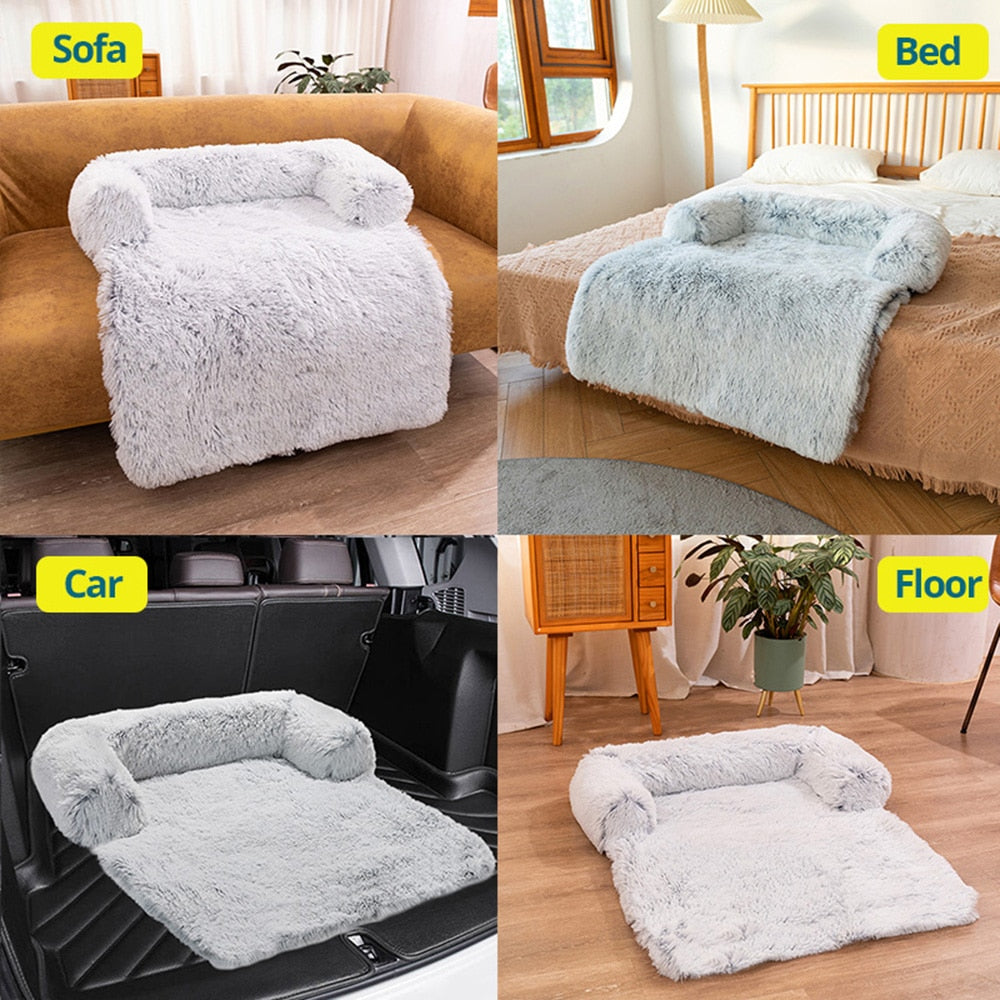 LG Pet Bed for Sofa/Floor/Vehicle, Plush, & Washable - mypreciousfurbabies