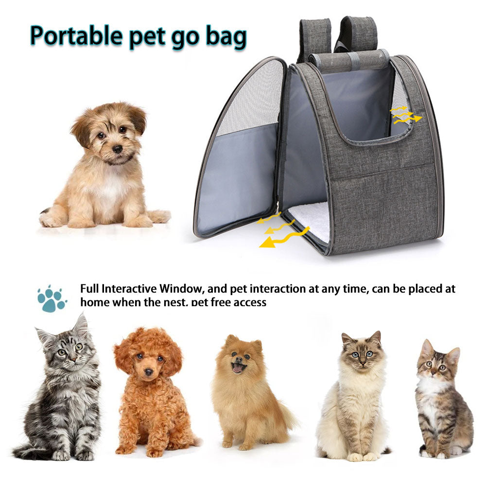 Backpack Pet Carrier, Very Breathable and Provide Great Viewing, Adj. Straps Reduce Shoulder/Back Stress