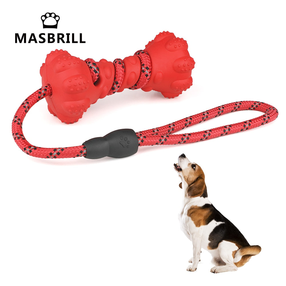 Dog Toy Rubber Bone, Trainer, & Tooth Cleaning - mypreciousfurbabies