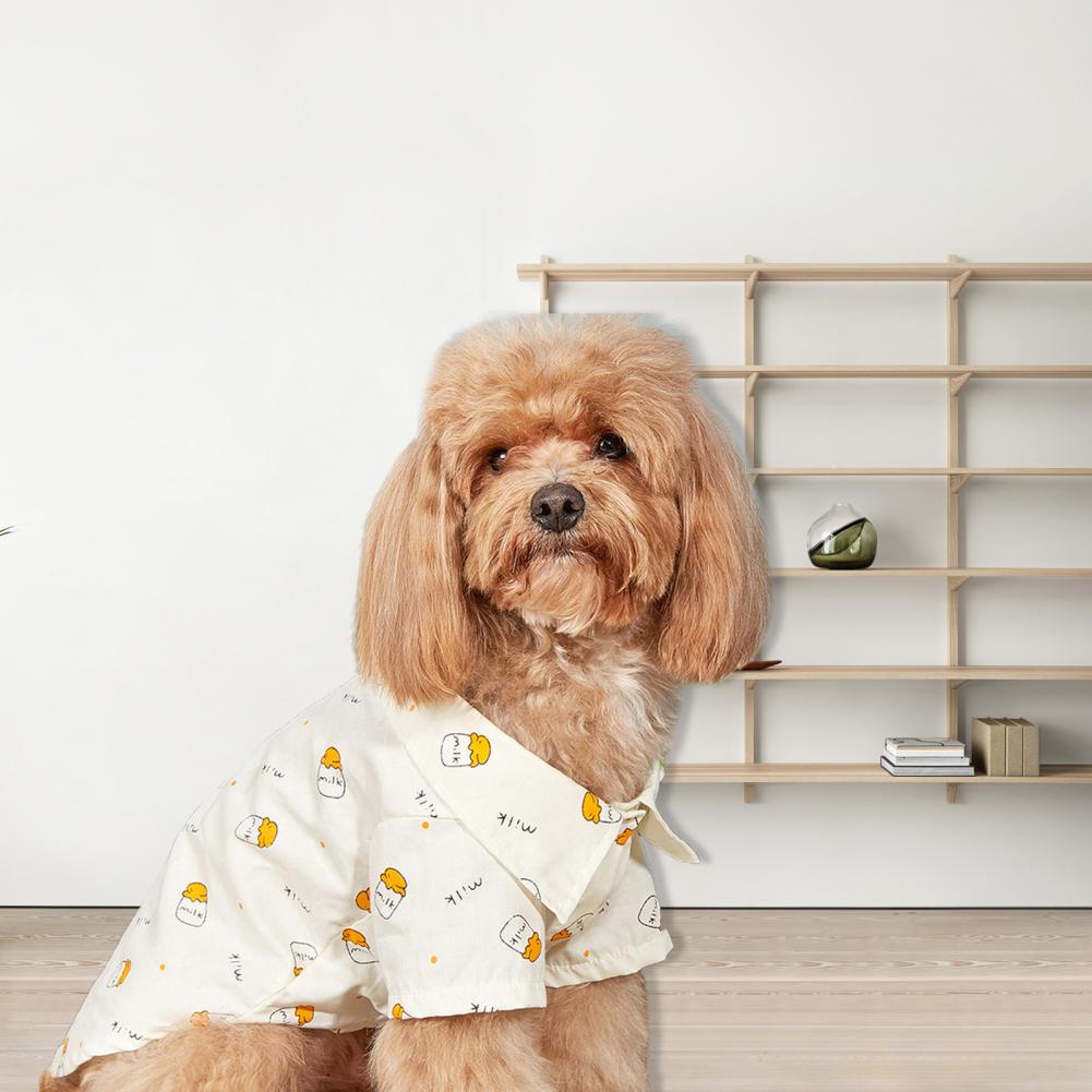 Playful and Kool Dog Summer Shirt w/Milk Bottle Print