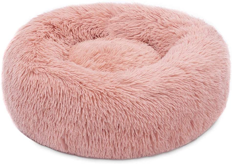 Plush Pet Bed W/Faux Fur, Multiple Colors/Sizes, & Machine Washable