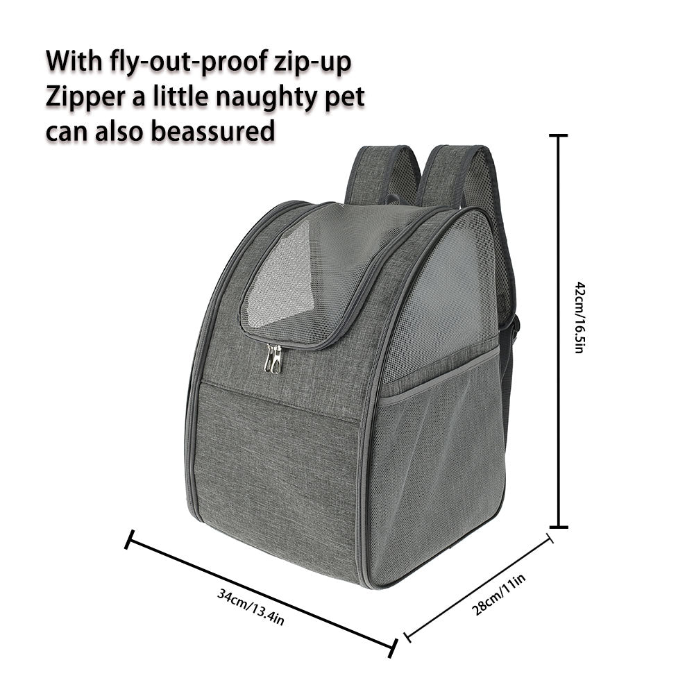 Backpack Pet Carrier, Very Breathable and Provide Great Viewing, Adj. Straps Reduce Shoulder/Back Stress