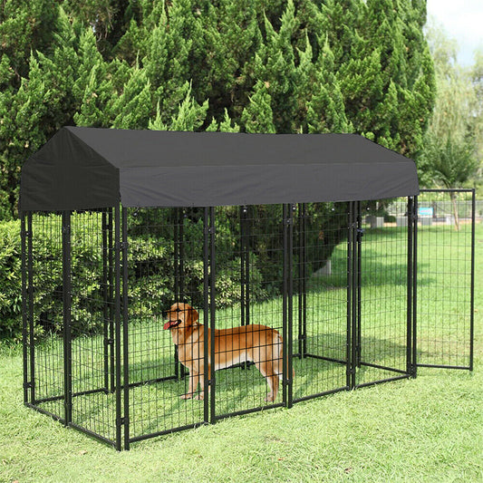 LG. HD Indoor/Outdoor Kennel, W/UV Cover, Door, & Easy Assy. - mypreciousfurbabies