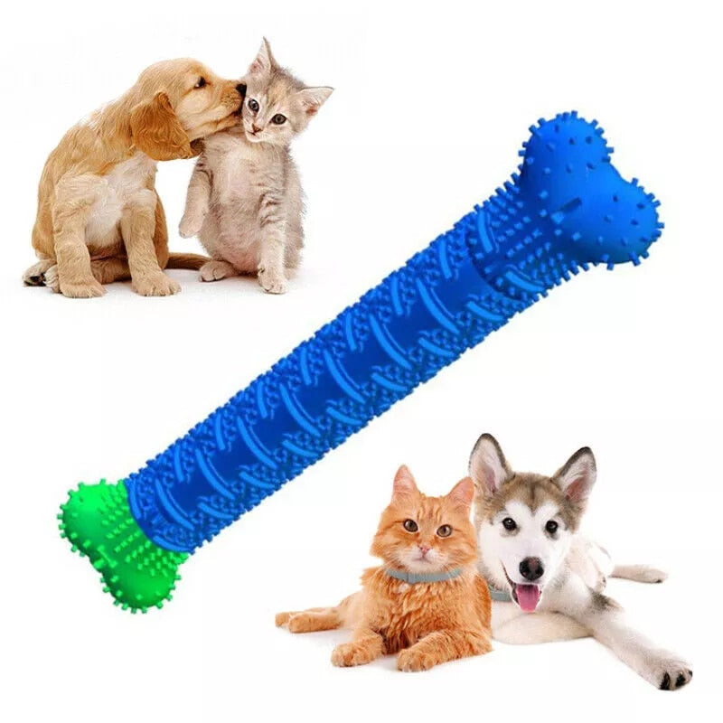 Dog Rubber Toy/Chew Stick, Teeth Cleaning, Dishwasher Safe, BPA Free - mypreciousfurbabies