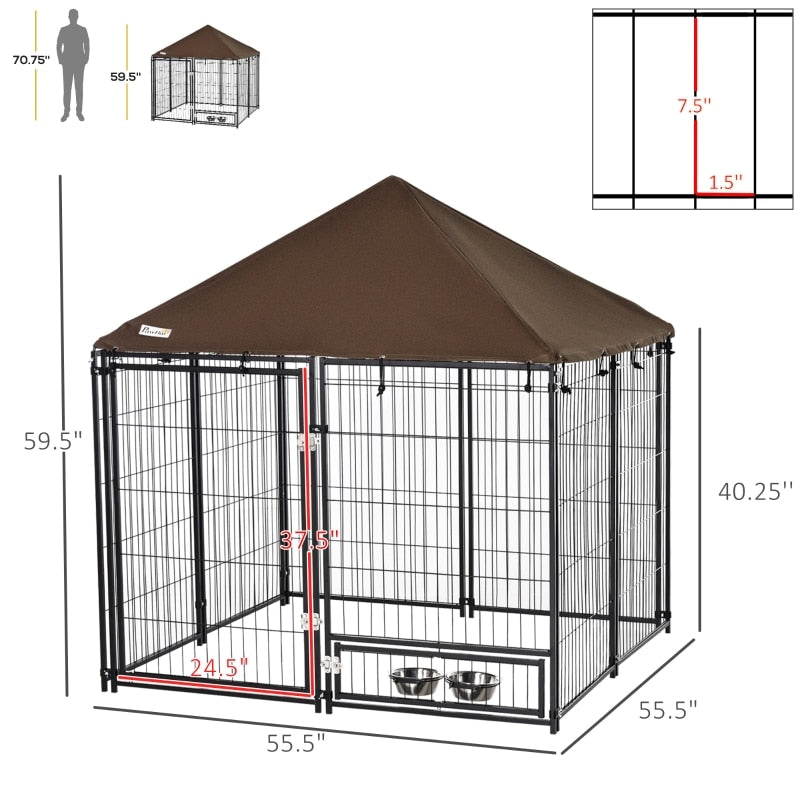 Dog LG Metal Kennel, w/UV Cover, Lockable, Light Weight, Easy Assy. - mypreciousfurbabies