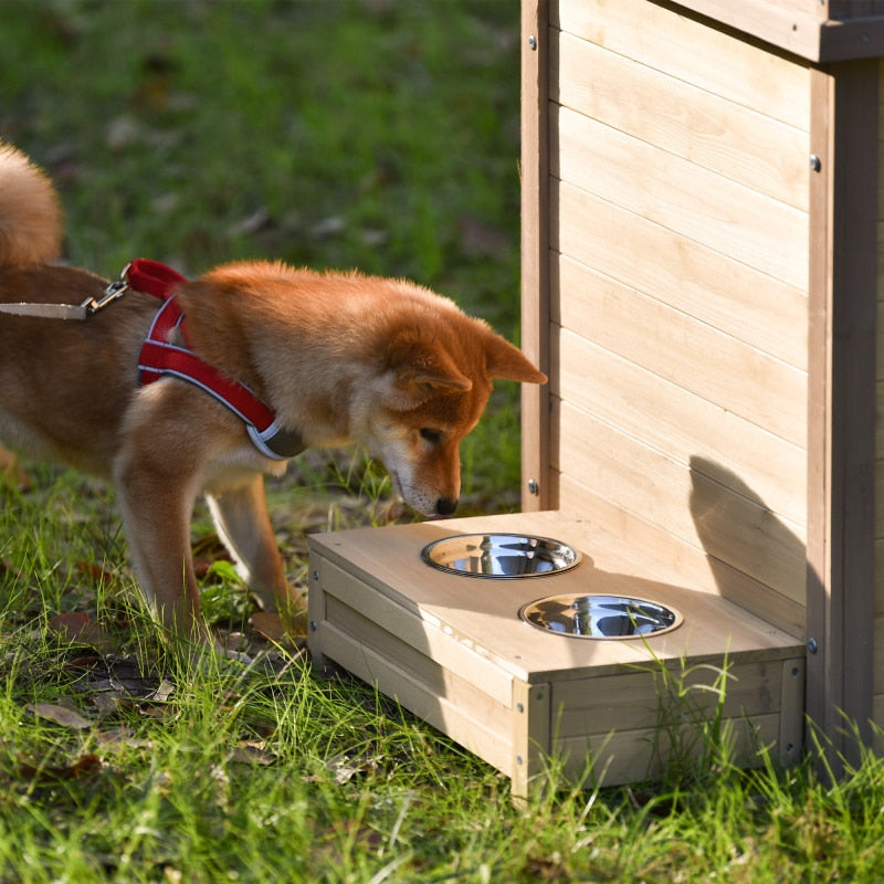 Cute Dog House / Crate, Indoor / Outdoor, Wood & Steel - mypreciousfurbabies